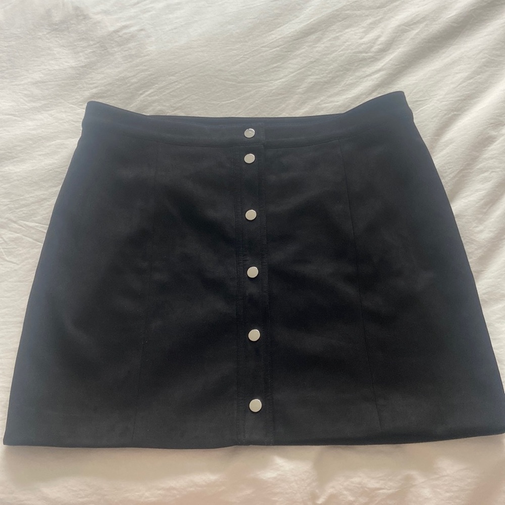 Miss Selfridge “suede” snap skirt